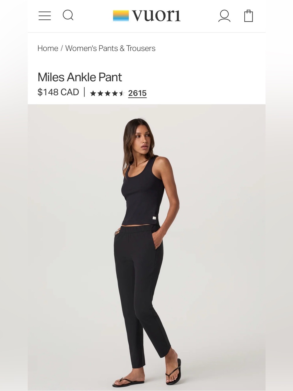 XS - Vuori Miles Ankle Pant